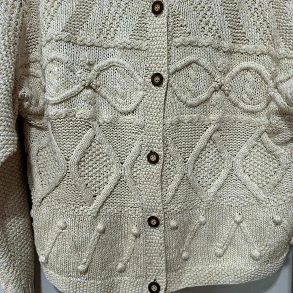 Knitting needles silk blend cardigan Medium - Picture 3 of 10